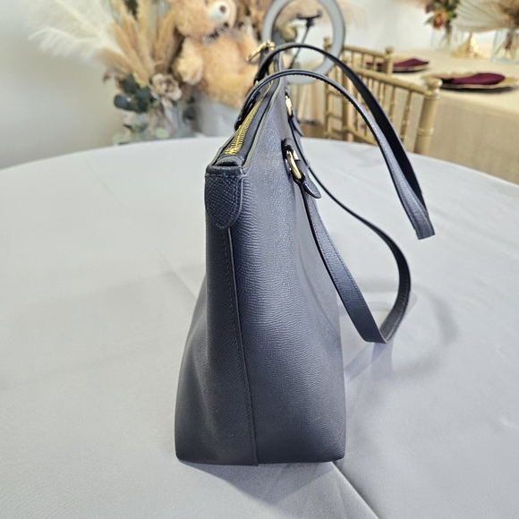 Coach (F79608) Signature Blue Leather Gallery Tote Shoulder Handbag Large ZipTop - Picture 5 of 16